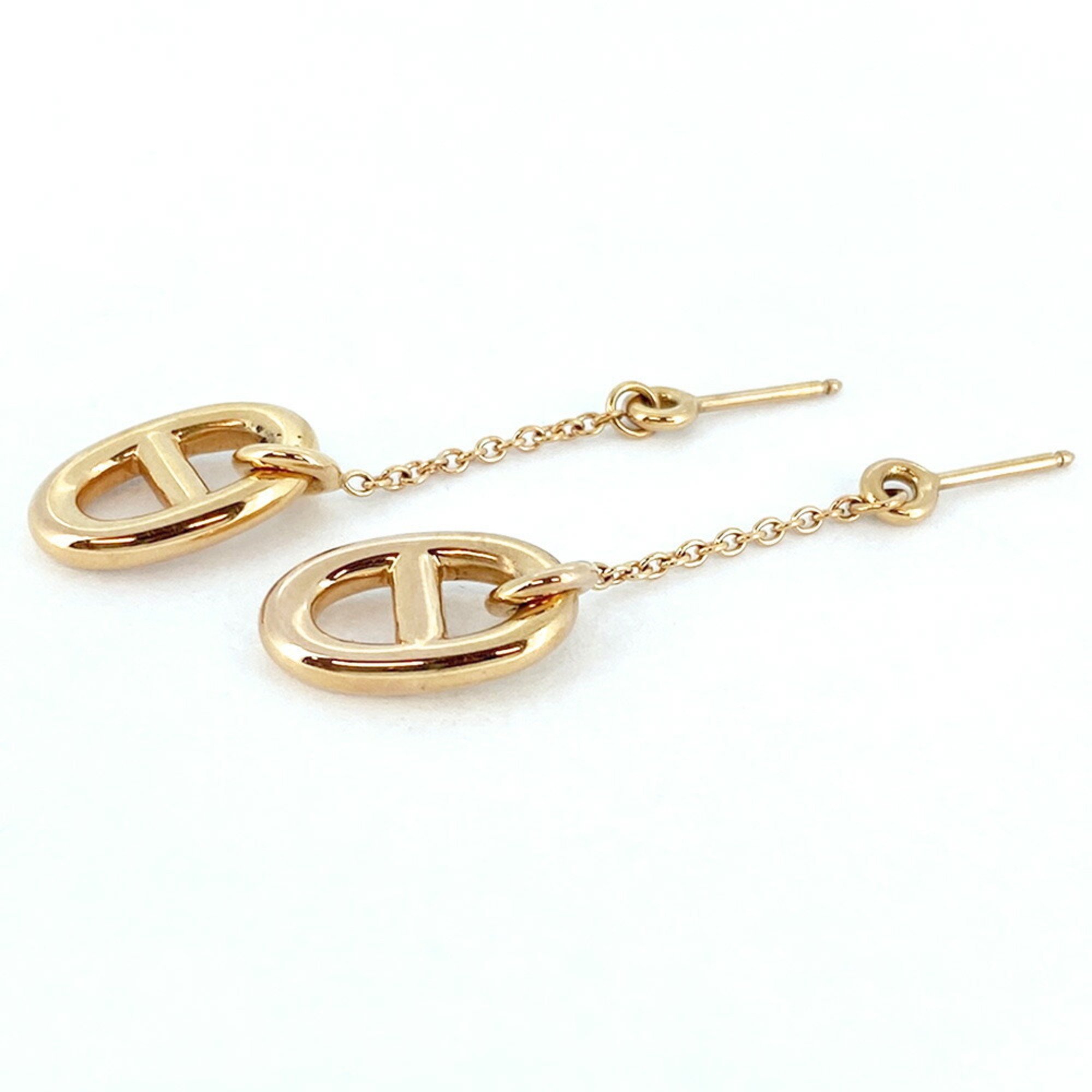 Hermes Earrings Chaine d'Ancre Farandoule K18PG Pink Gold Ladies