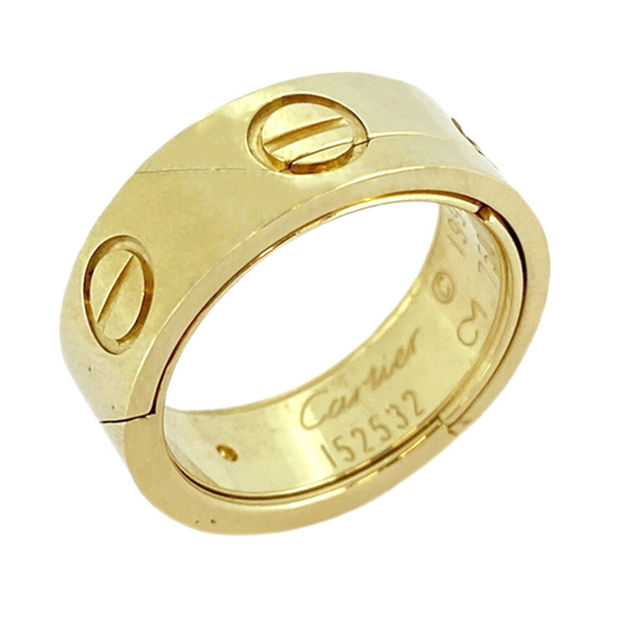 Cartier Ring Atlas Love K18YG Yellow Gold #52 Ladies