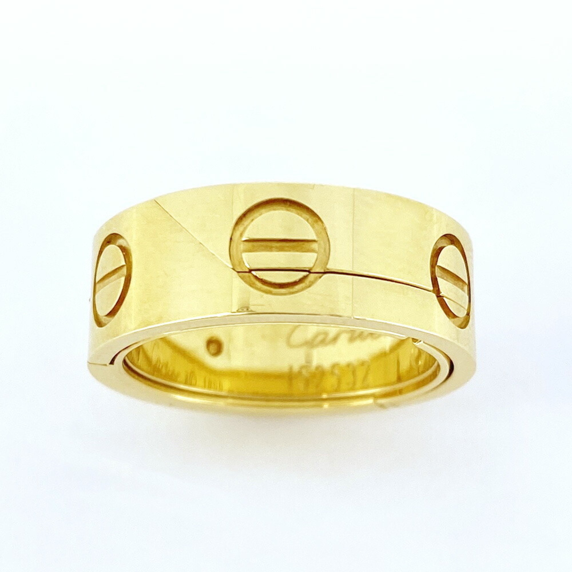 Cartier Ring Atlas Love K18YG Yellow Gold #52 Ladies