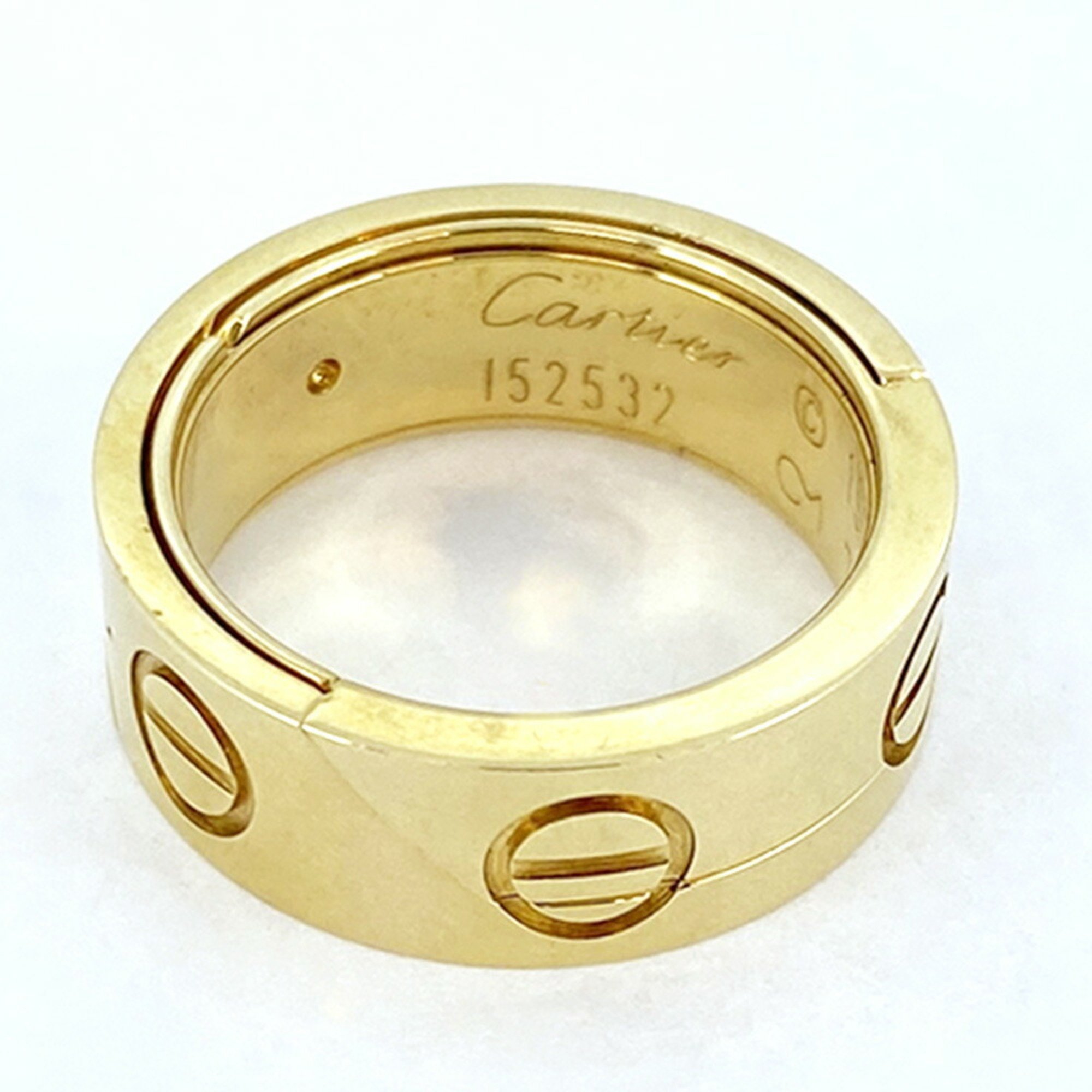 Cartier Ring Atlas Love K18YG Yellow Gold #52 Ladies