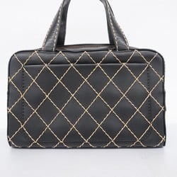 CHANEL Handbag Wild Stitch Lambskin Black Ladies