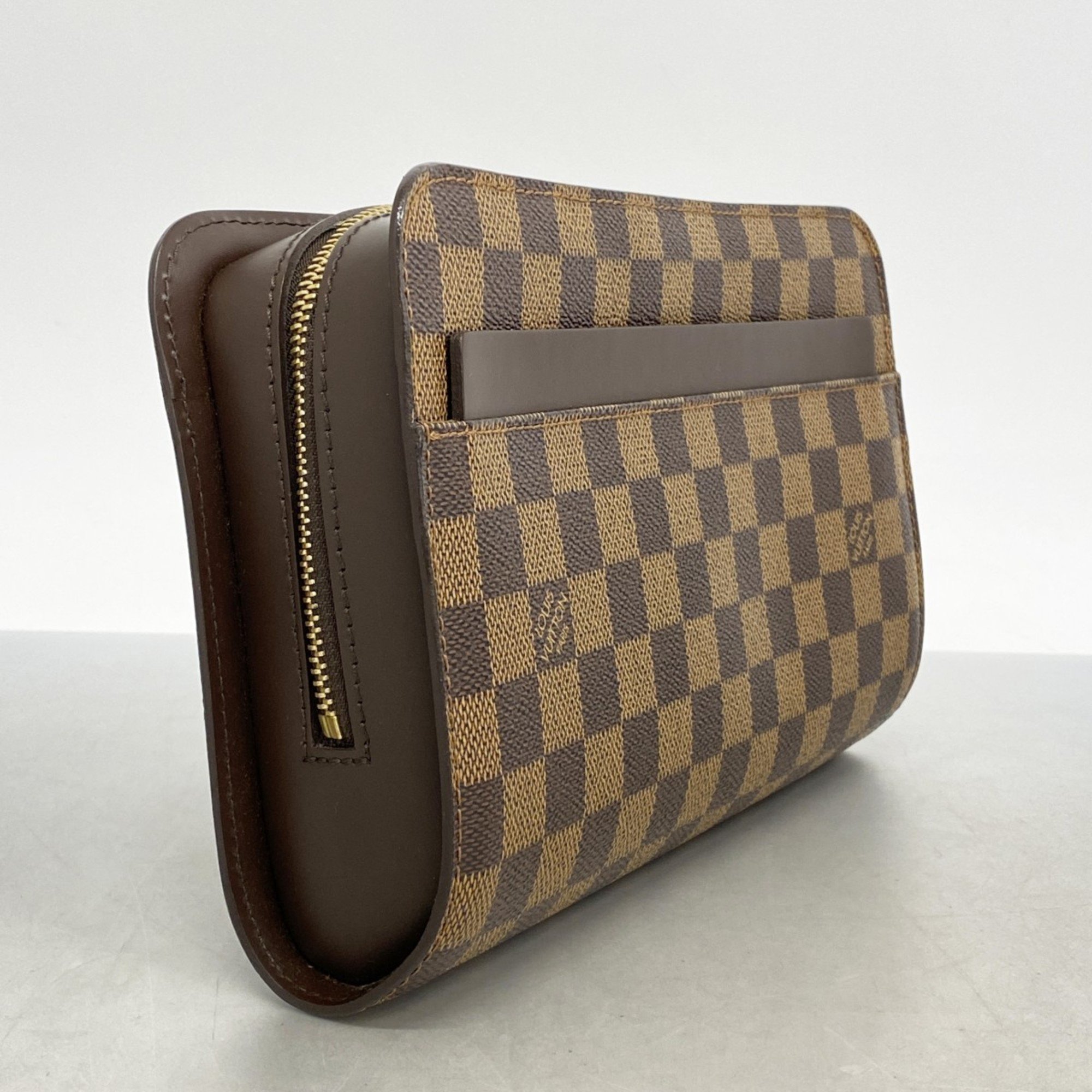 Louis Vuitton Clutch Bag Damier Saint N51993 Ebene Men's