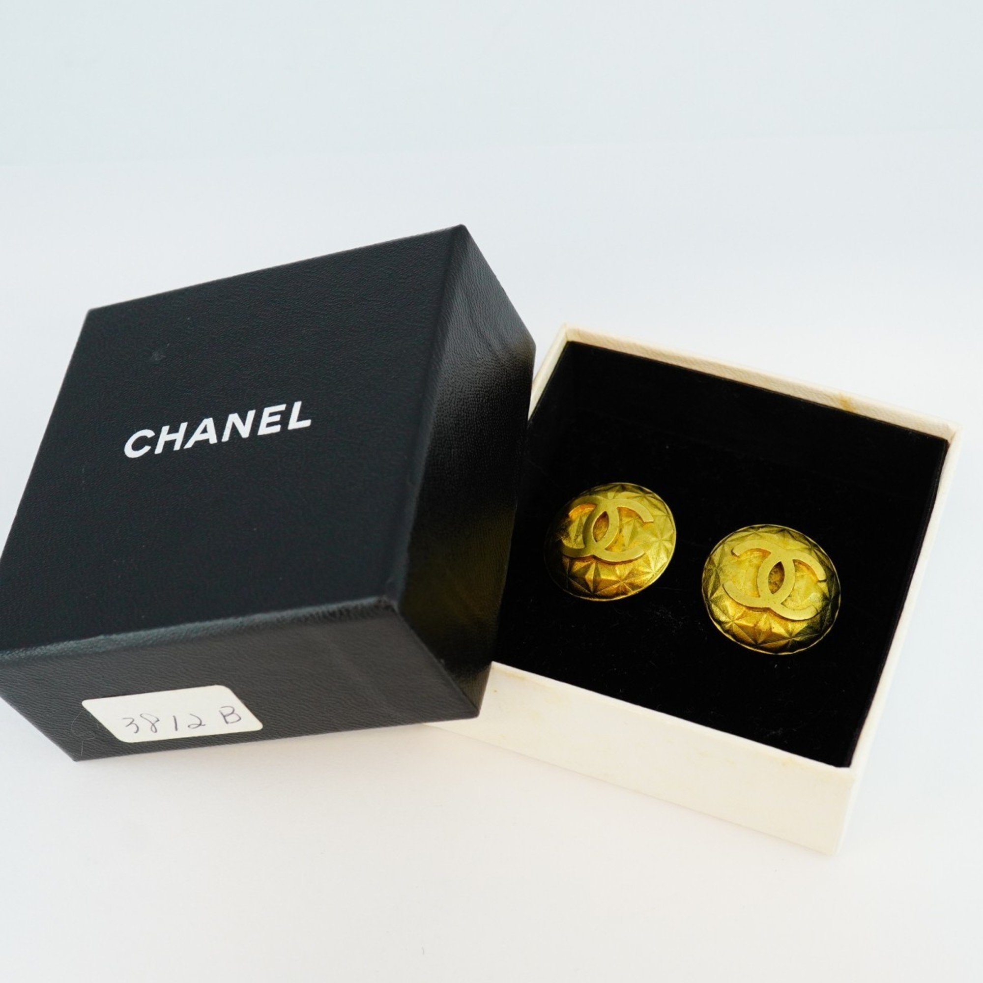 Chanel Earrings Coco Mark Circle GP Plated Gold Ladies