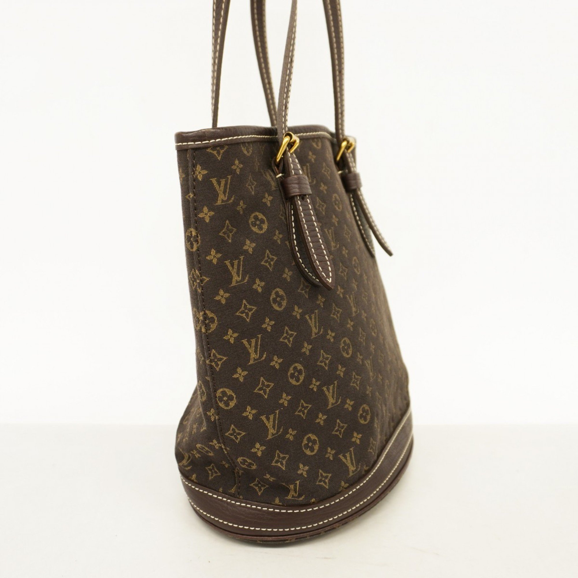 Louis Vuitton Shoulder Bag Monogram Lan Bucket PM M95226 Ebene Ladies