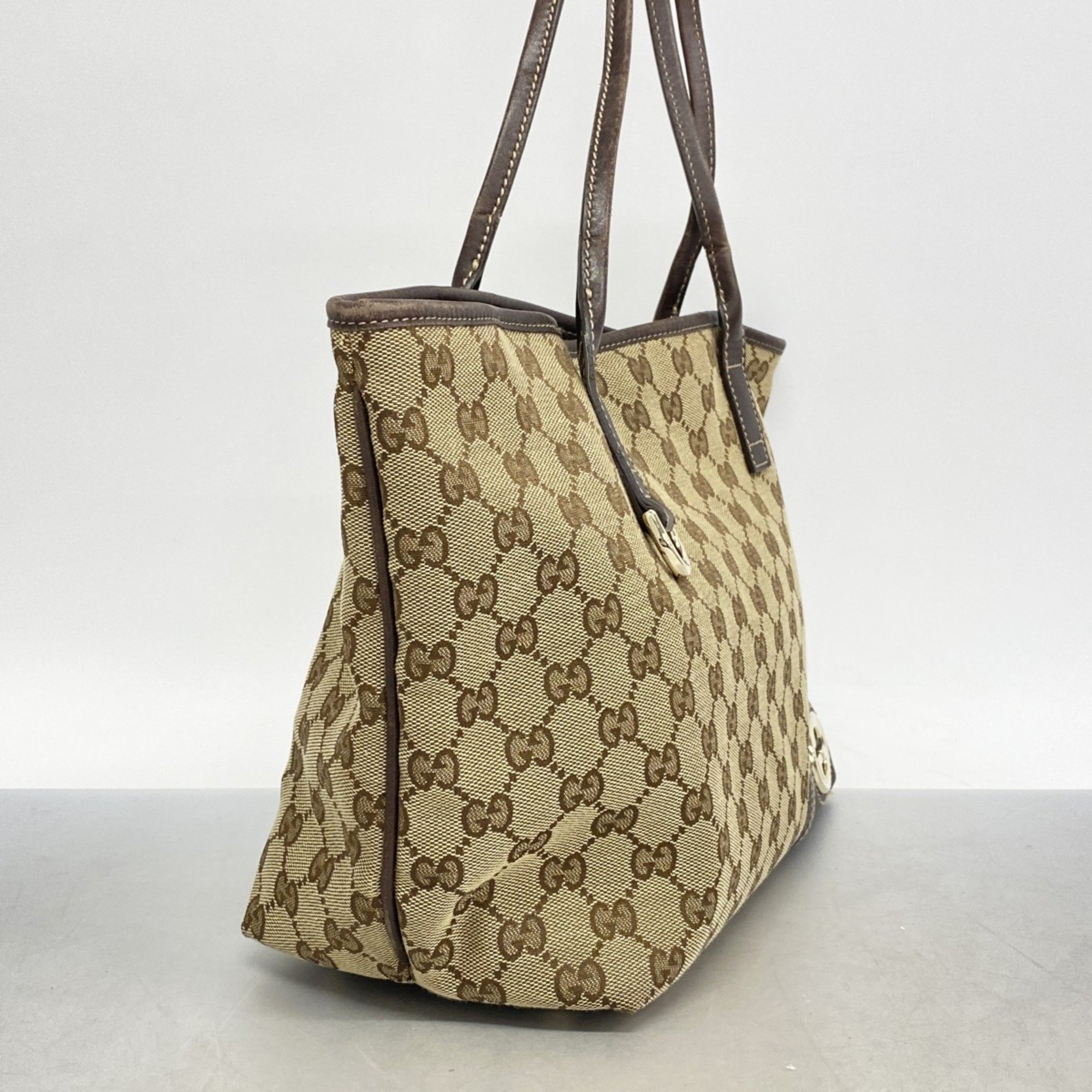 Gucci Tote Bag GG Canvas 169946 Brown Women's