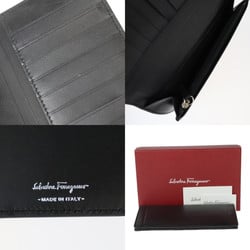 Salvatore Ferragamo Bi-fold Wallet Long 66 6013 Calf Leather Black