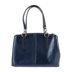 COACH Christy handbag F55515 leather metallic blue shoulder bag