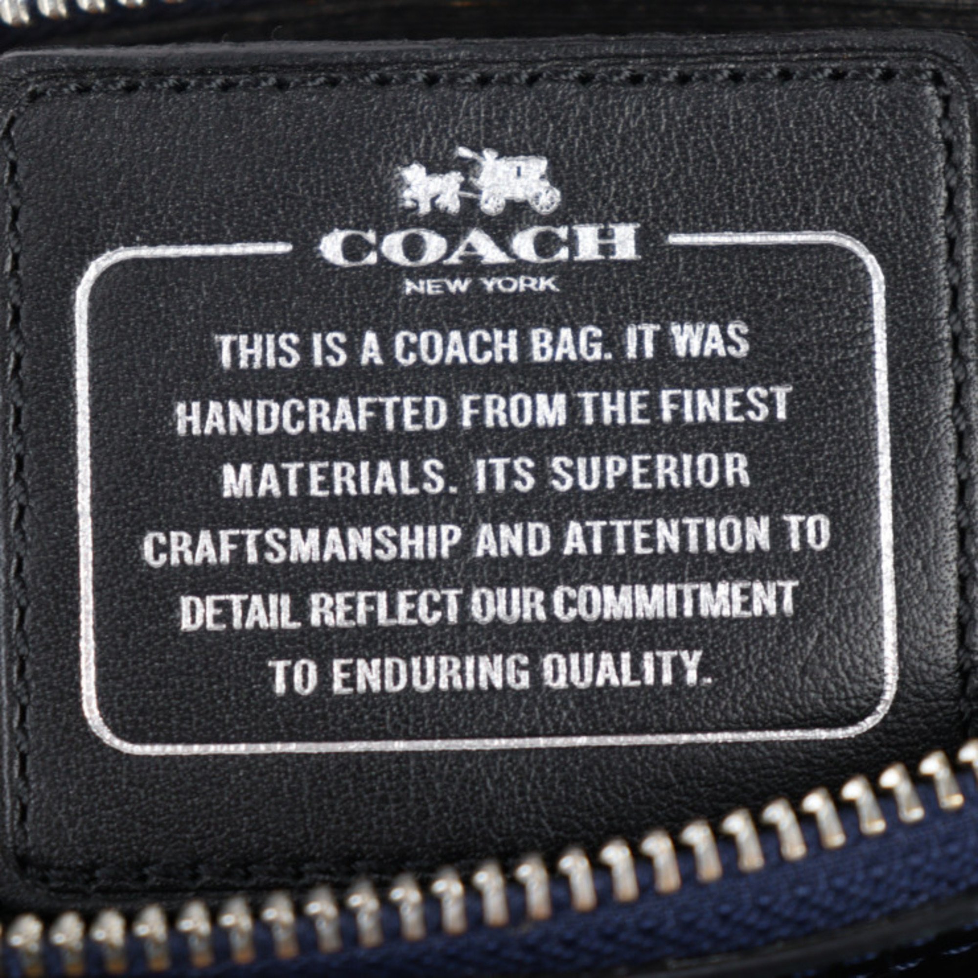 COACH Christy handbag F55515 leather metallic blue shoulder bag