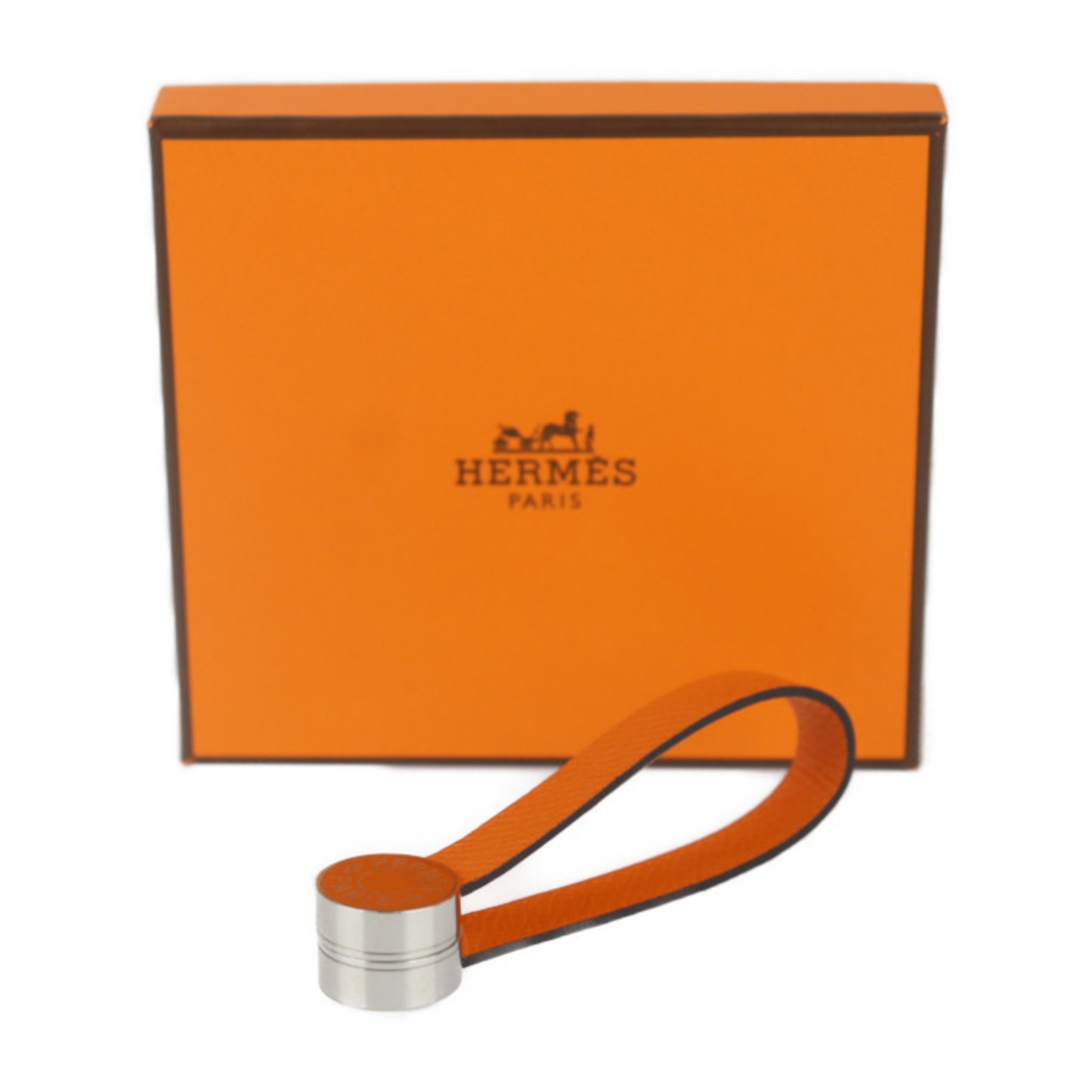 HERMES Hermes Malice Glove Holder Accessory 172045G Veau Epsom Orange Bag Charm Style Serie