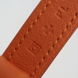 HERMES Hermes Neck Strap Serie Necklace - Leather Orange Long Total Length 43cm Hook Type □Q Engraved