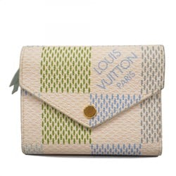 Louis Vuitton Tri-fold Wallet Damier Licious Portefeuille Victorine N40750 Pistache Ladies