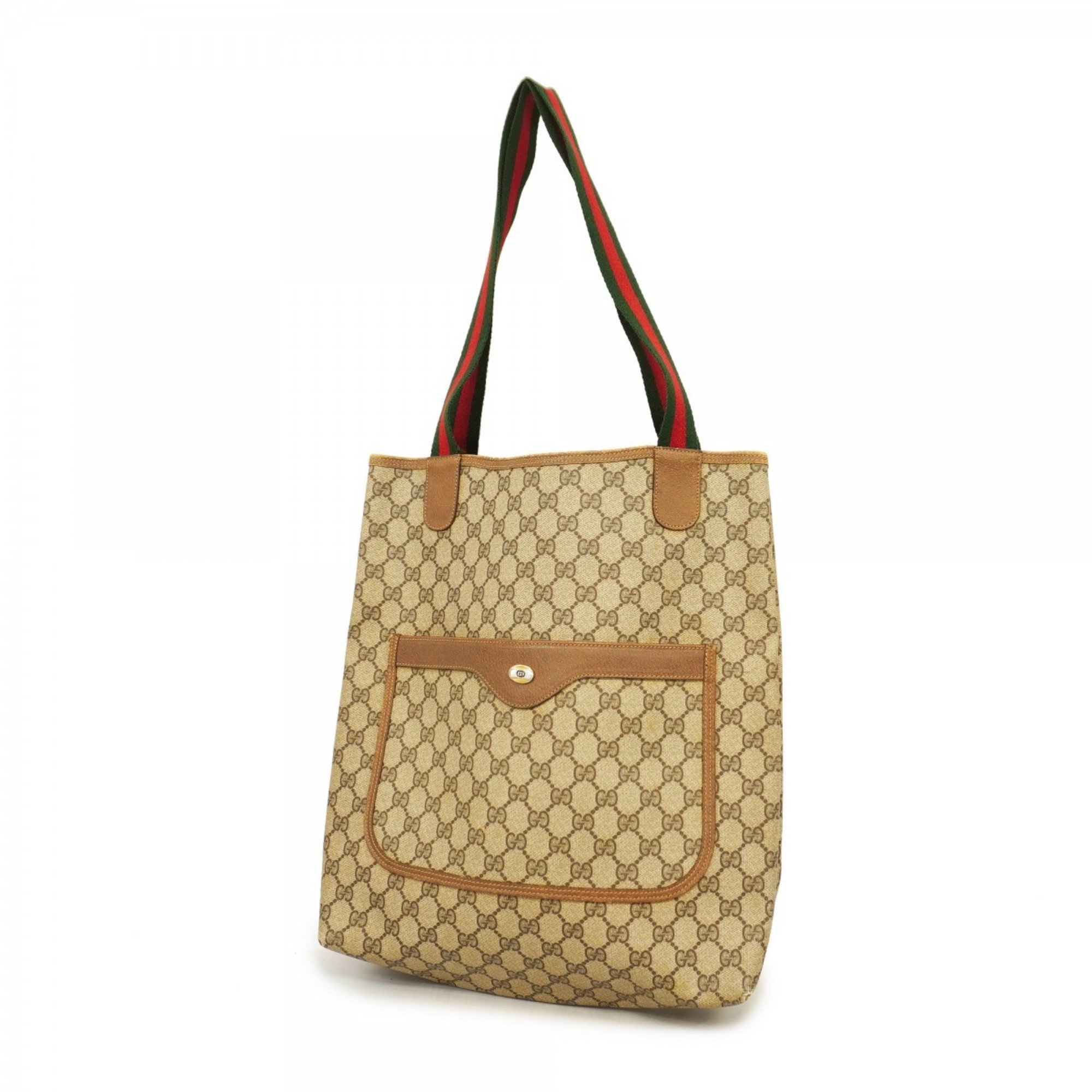 Gucci Tote Bag GG Supreme Sherry Line 39 02 003 Brown Women's