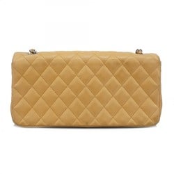 Chanel Shoulder Bag Matelasse Lambskin Beige Women's