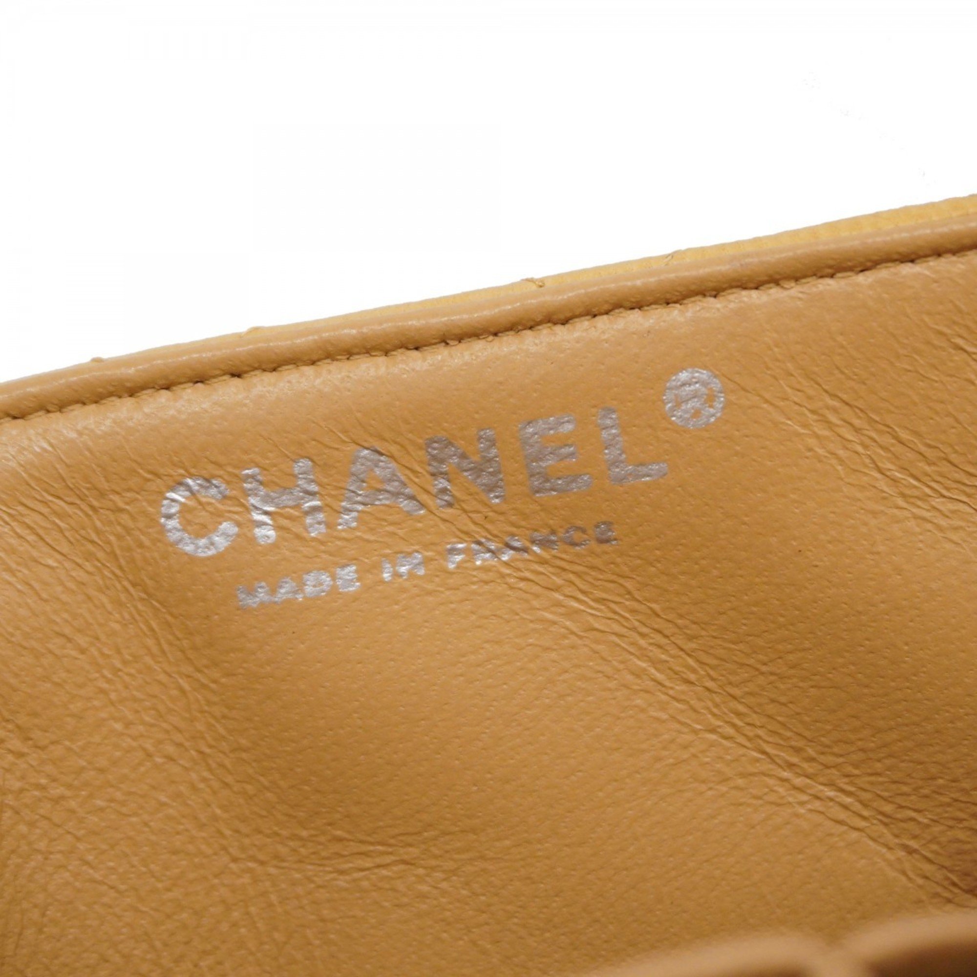 Chanel Shoulder Bag Matelasse Lambskin Beige Women's