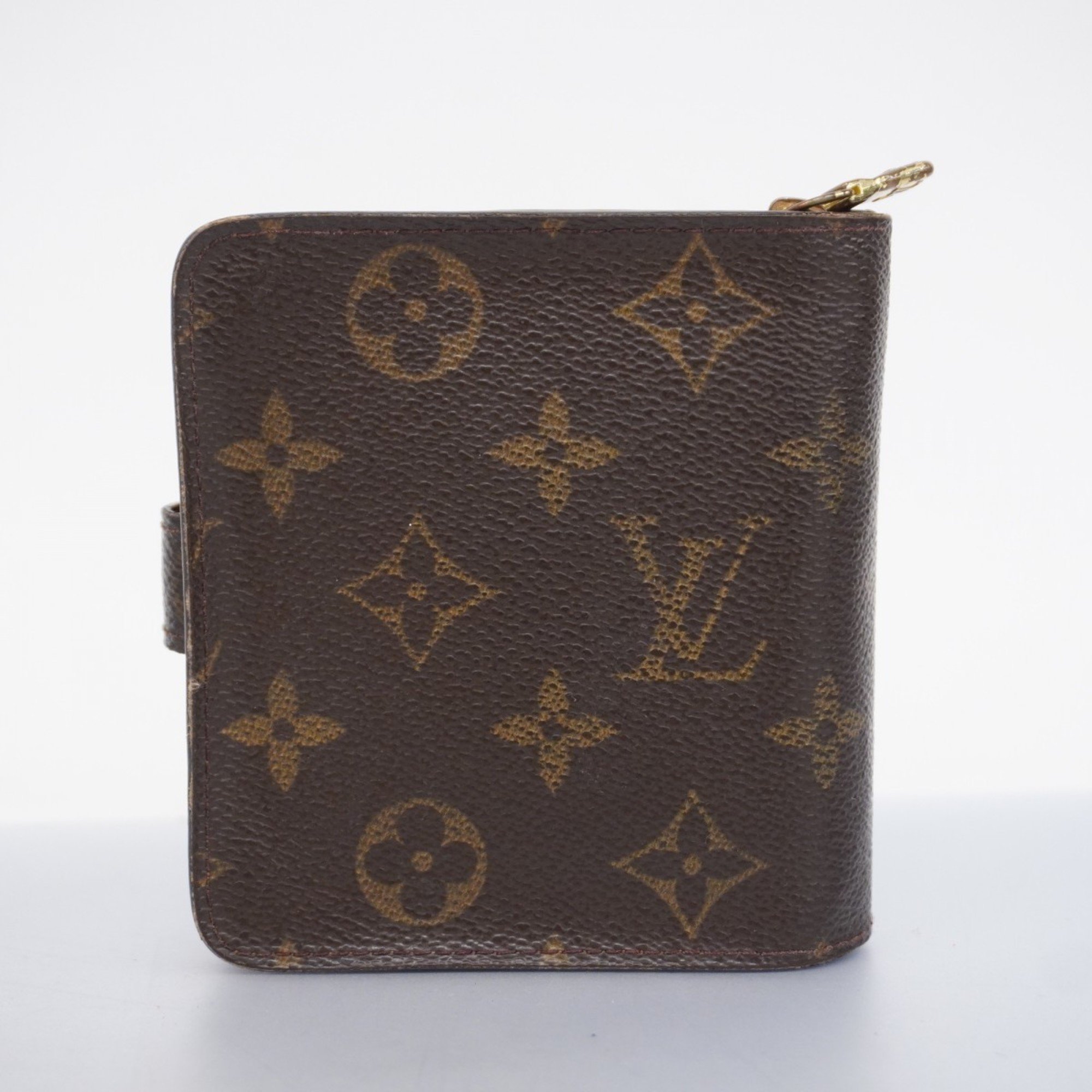 Louis Vuitton Wallet Monogram Compact Zip M61667 Brown Men's Women's