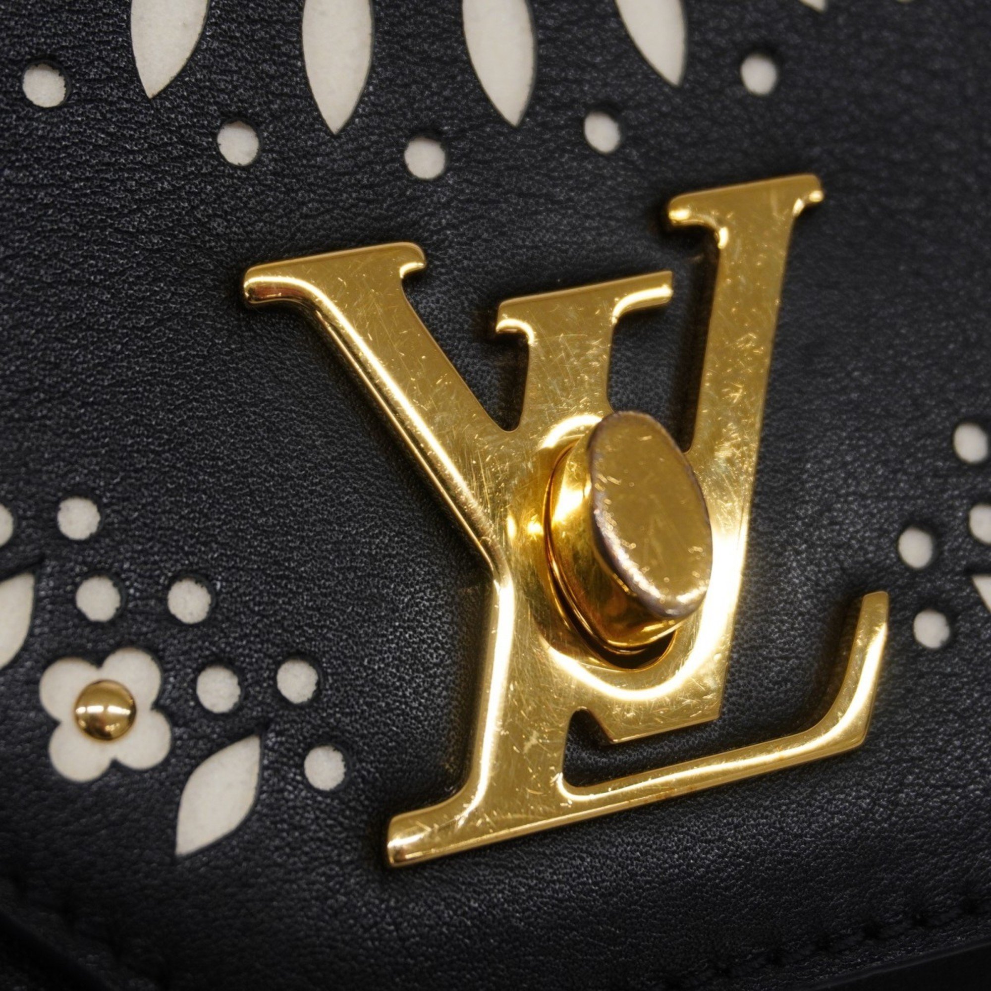 Louis Vuitton Shoulder Bag Monogram Flower Love Note M53326 Noir Ladies