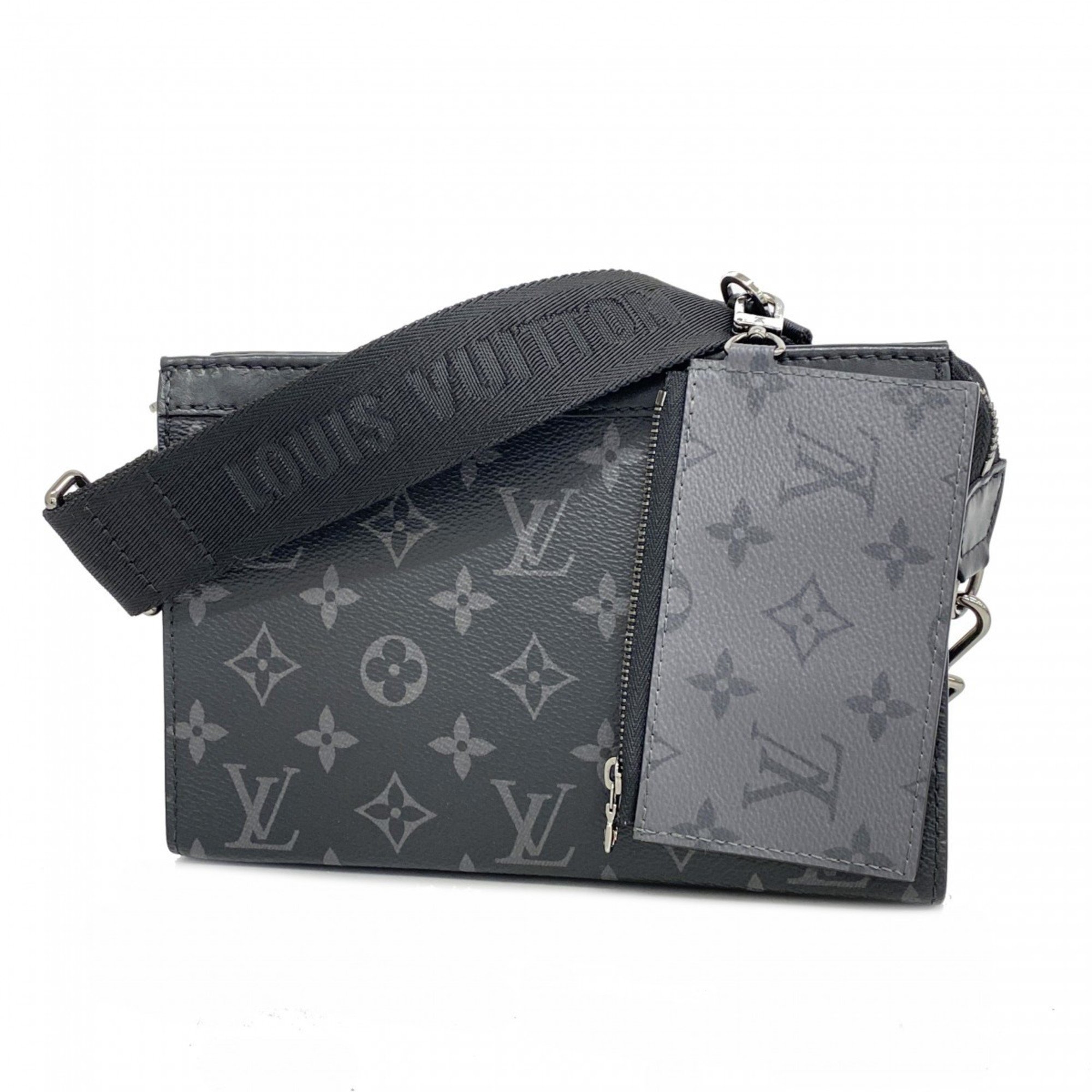 Louis Vuitton Shoulder Bag Monogram Eclipse Gaston Wearable Wallet M81124 Black Men's