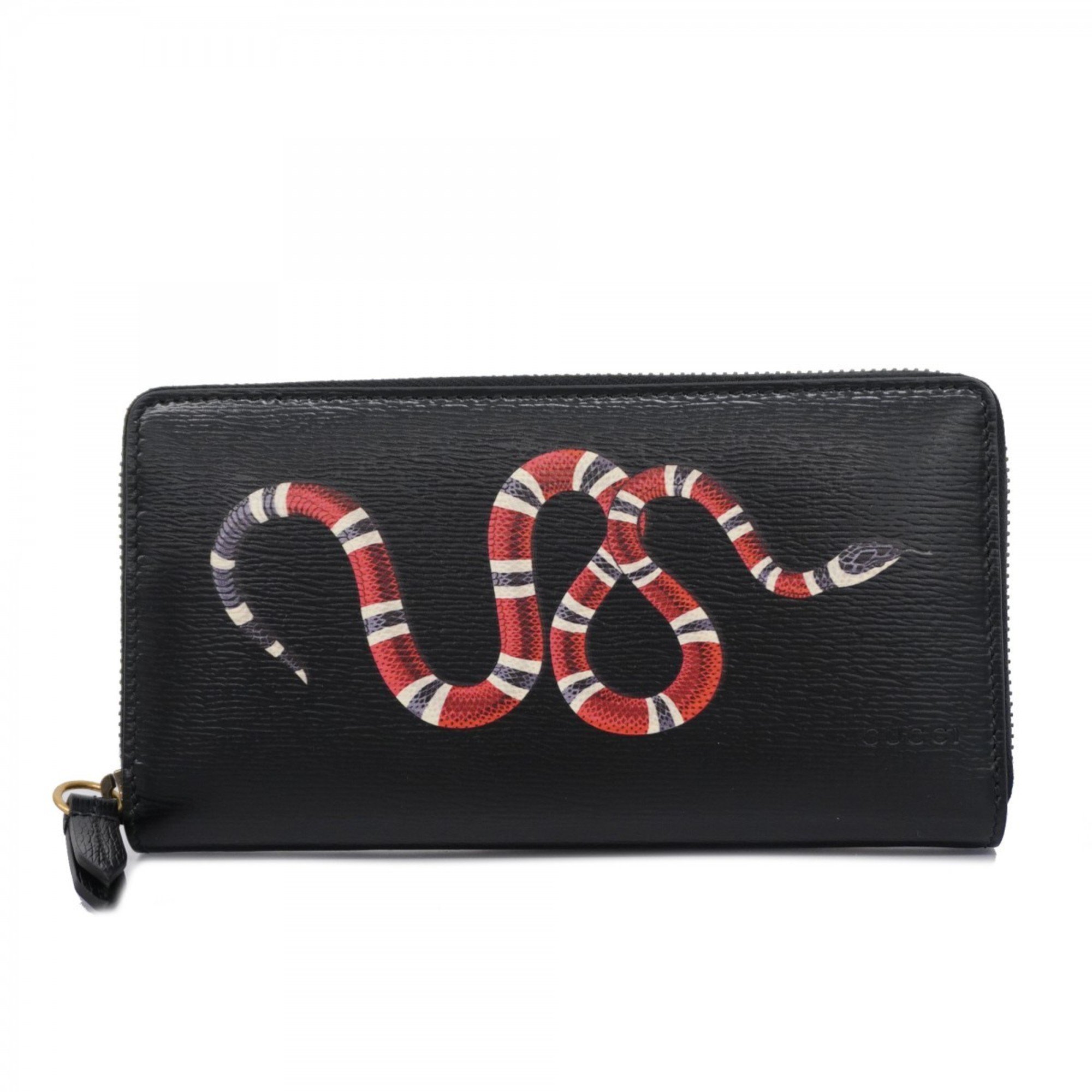 Gucci Long Wallet 451273 Leather Black Men's Women's