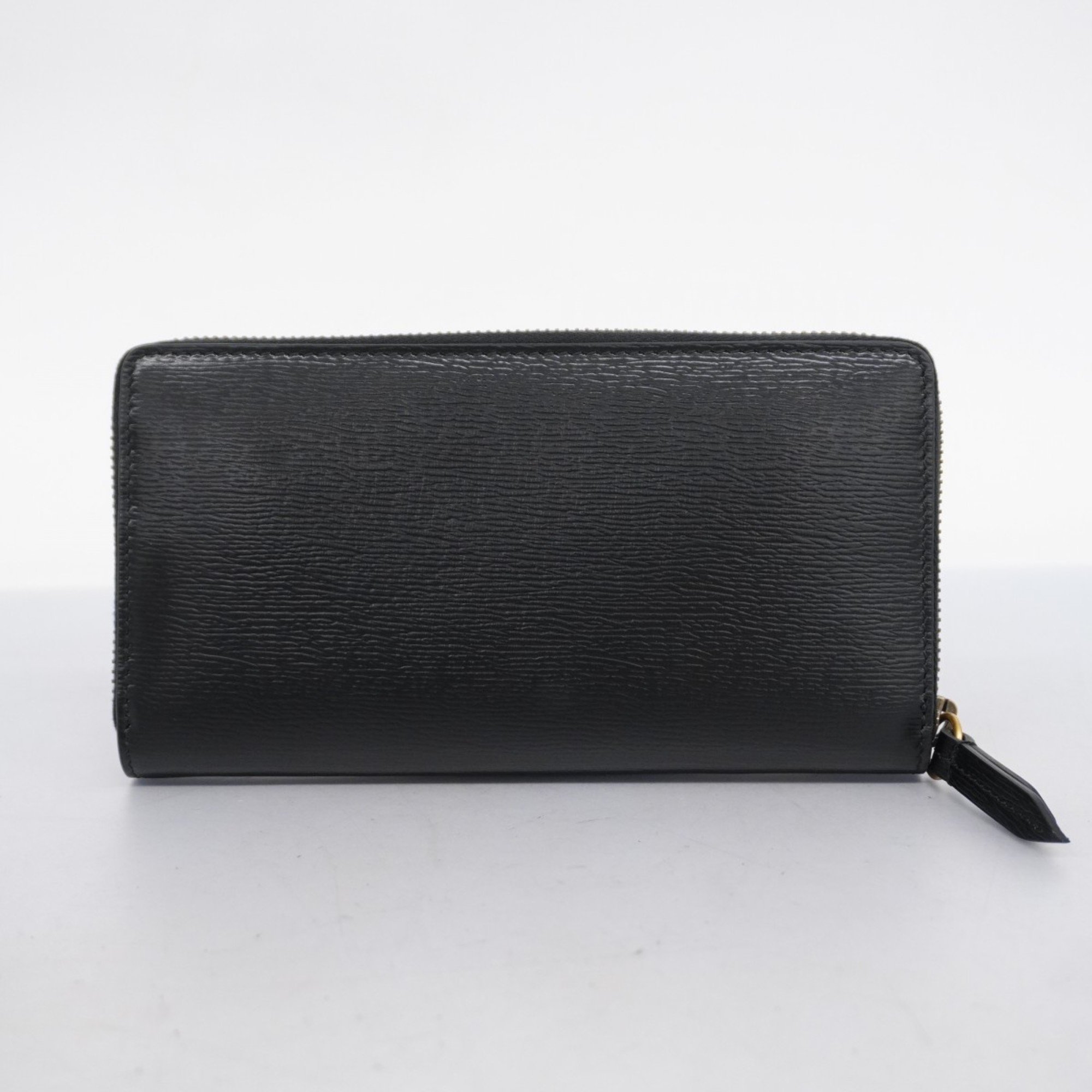 Gucci Long Wallet 451273 Leather Black Men's Women's