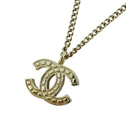 Chanel Necklace Coco Mark Chocolate Bar GP Plated Champagne Gold for Women