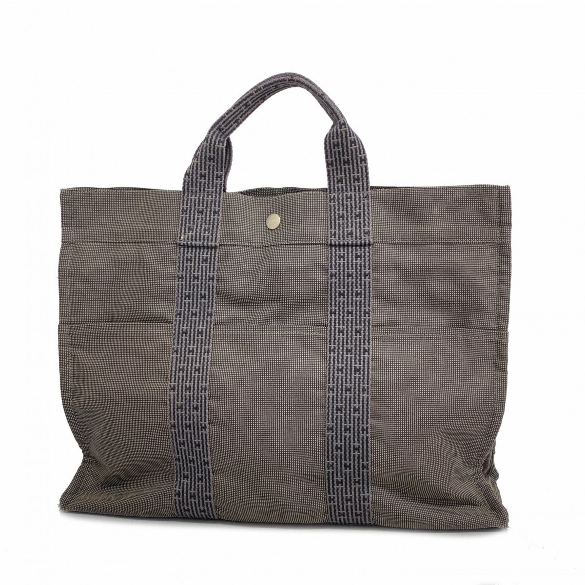 Hermes Tote Bag Air Line MM Canvas Grey Men's Women's