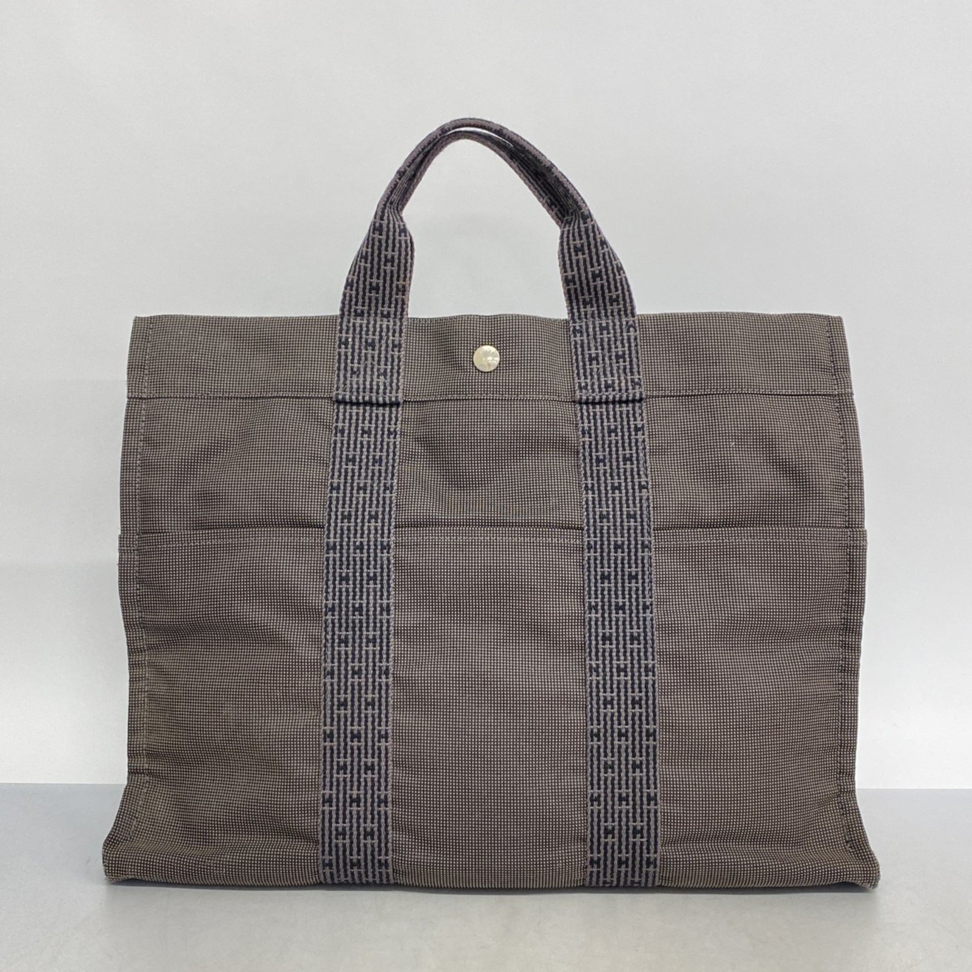 Hermes Tote Bag Air Line MM Canvas Grey Men's Women's