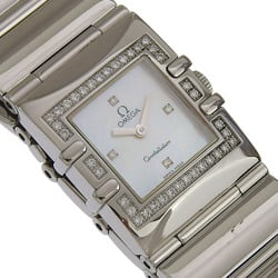 OMEGA Constellation Watch Cale Quadra 1528.76 Stainless Steel 1998 Quartz Analog Display Light Pink Dial Ladies