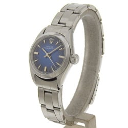 Rolex ROLEX Oyster Perpetual Watch 20 series cal.1160 6618 Stainless steel Blue gradient 1966 Automatic dial perpetual Ladies