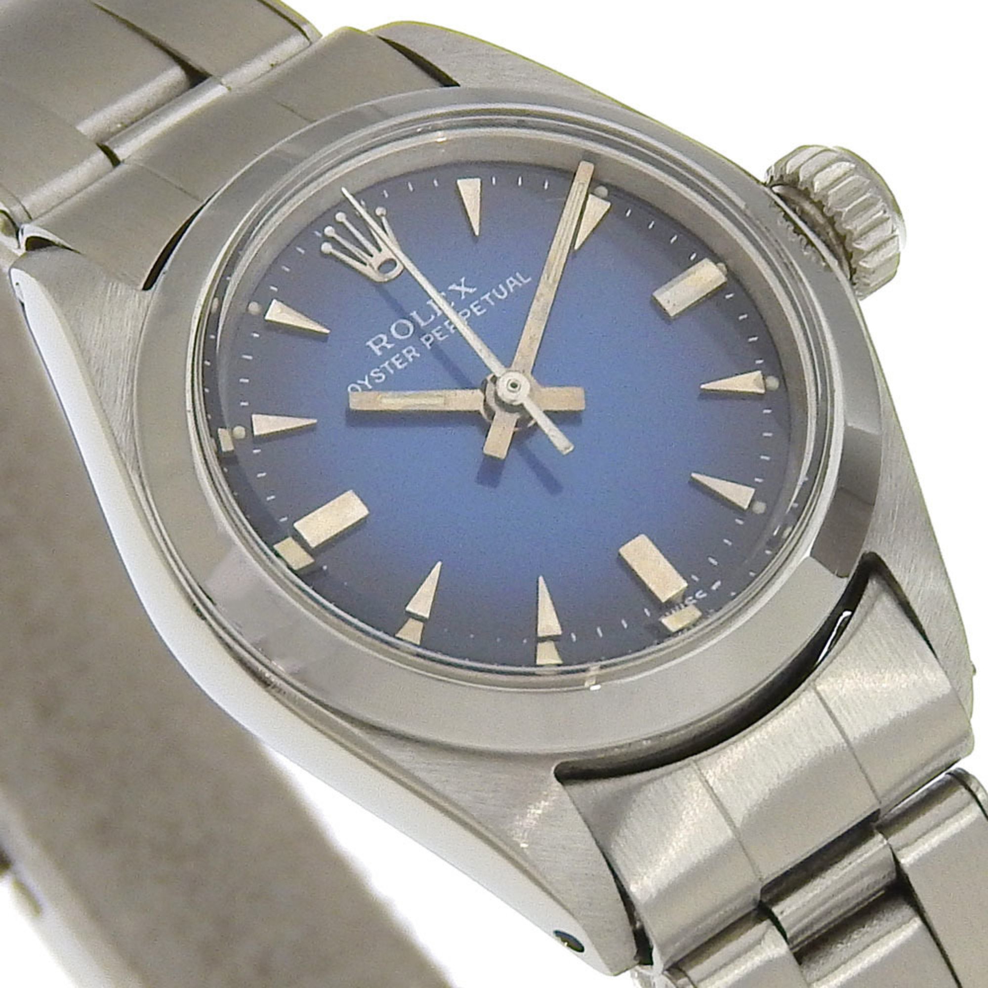 Rolex ROLEX Oyster Perpetual Watch 20 series cal.1160 6618 Stainless steel Blue gradient 1966 Automatic dial perpetual Ladies