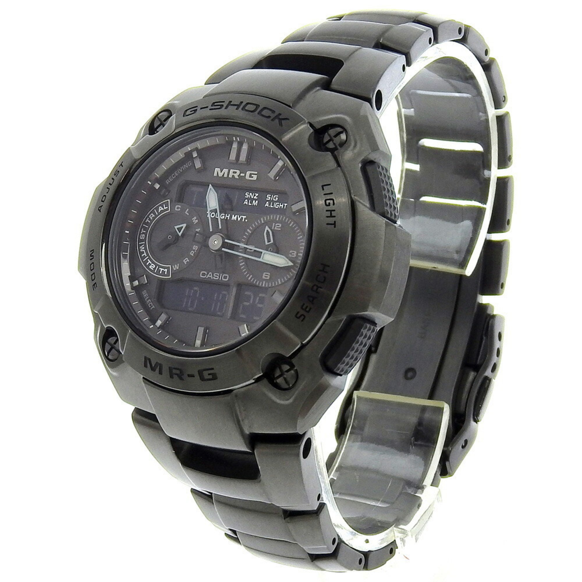 Casio CASIO G-Shock Watch MR-G MRG-7700B-1BJF Stainless Steel Solar Radio Analog-Digital Display Black Dial G Shock Men's