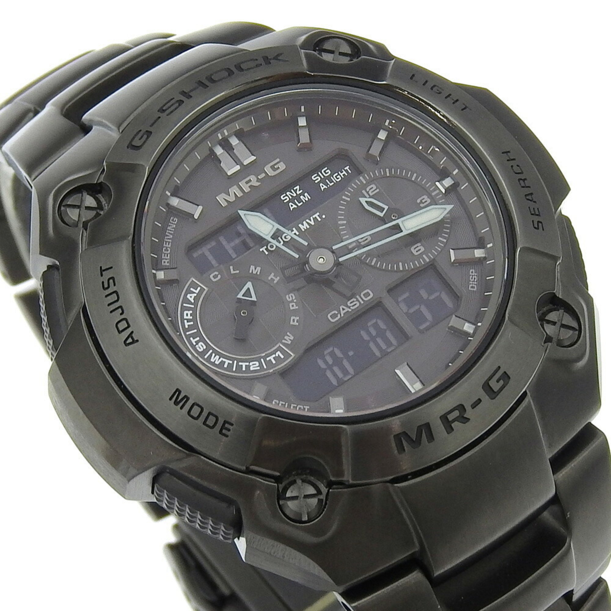 Casio CASIO G-Shock Watch MR-G MRG-7700B-1BJF Stainless Steel Solar Radio Analog-Digital Display Black Dial G Shock Men's