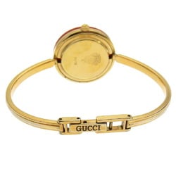 Gucci GUCCI Change Bezel Watch 11/12 Gold Plated Quartz Analog Display White Dial Ladies