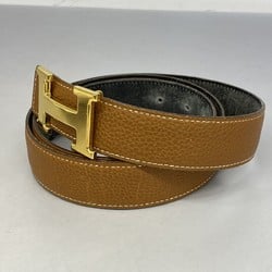 Hermes Belt Constance Togo Box Calf Black Natural F Stamp Men's