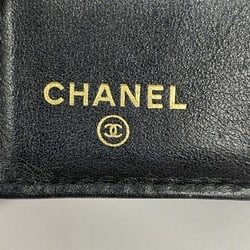 Chanel Tri-fold Wallet Boy Caviar Skin Black Women's