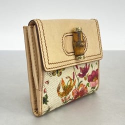 Gucci Flora Wallet 138039 Canvas Beige Women's