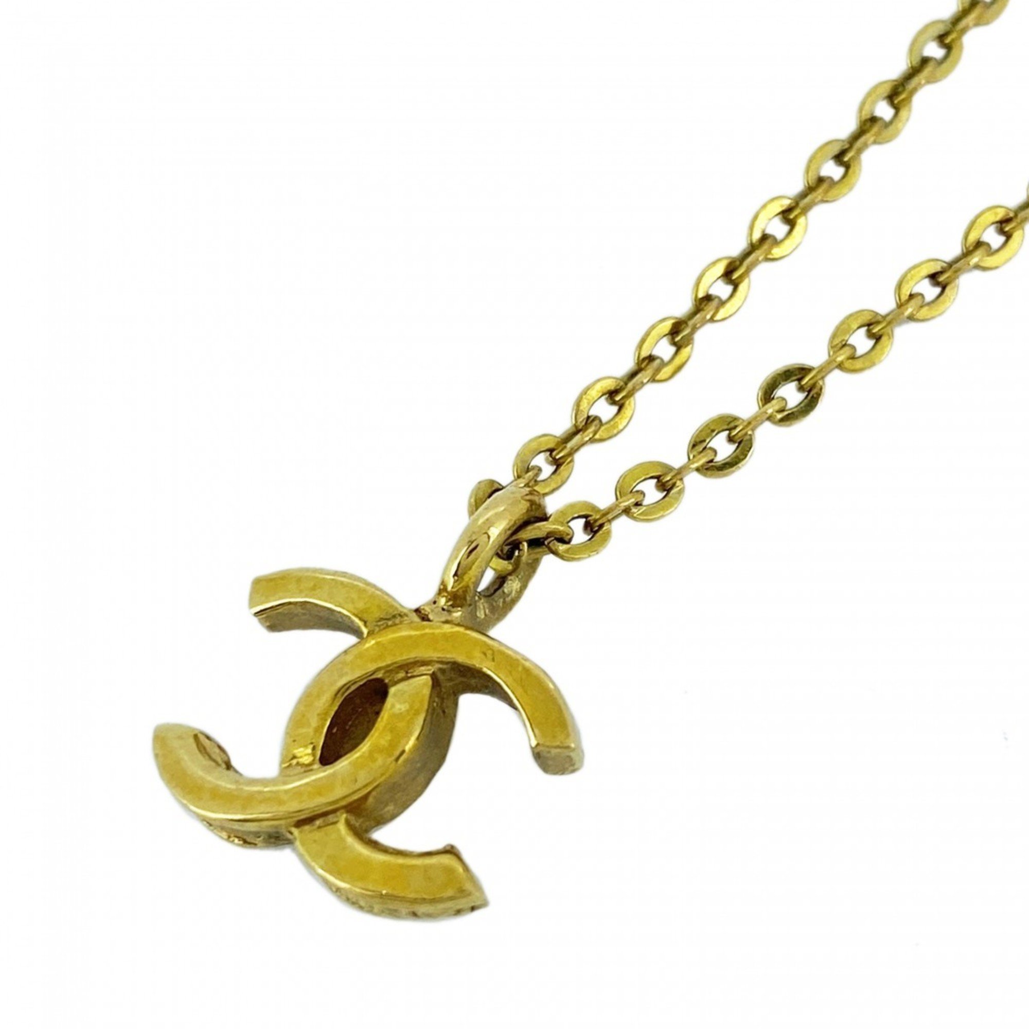 Chanel Necklace Coco Mark GP Plated Gold Ladies