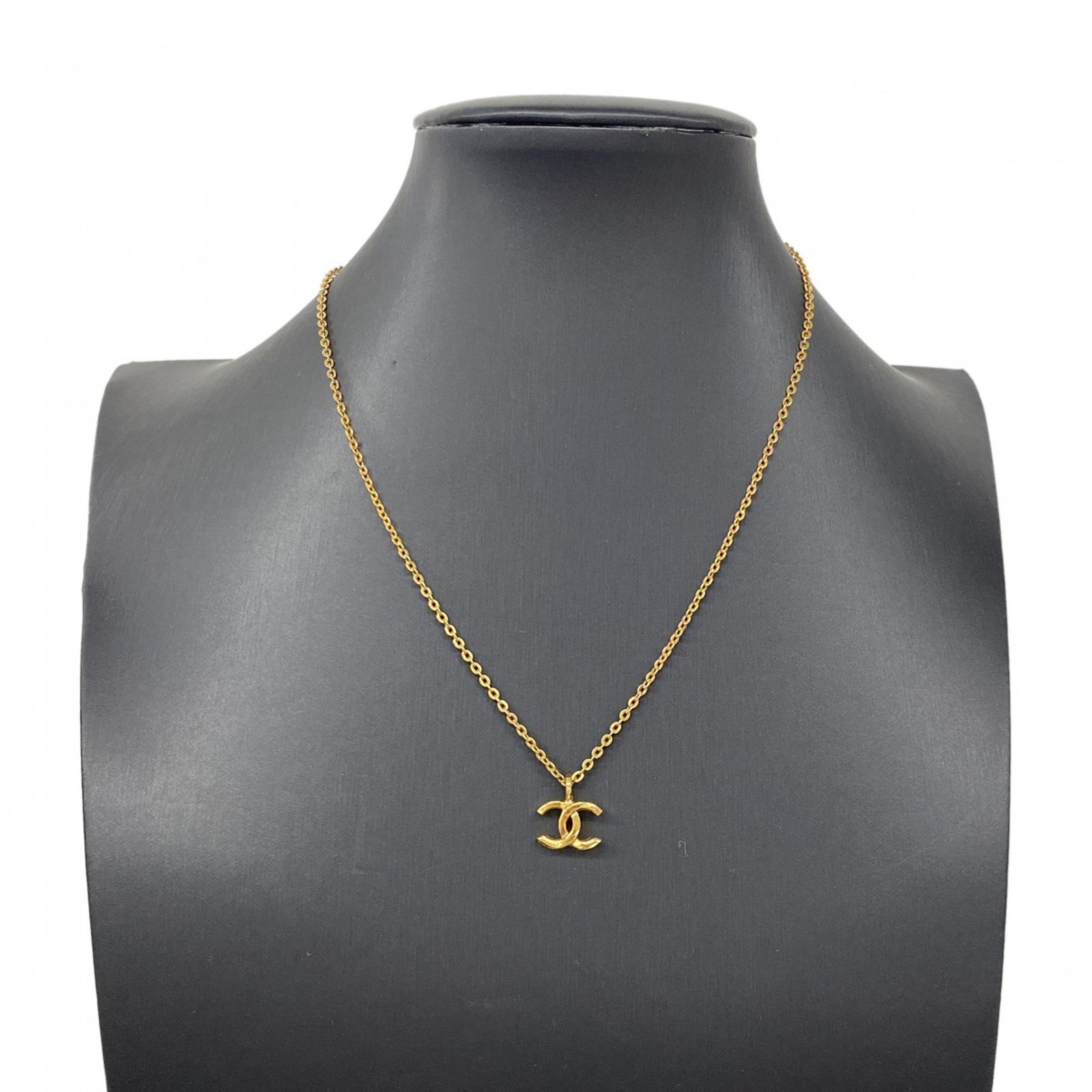 Chanel Necklace Coco Mark GP Plated Gold Ladies