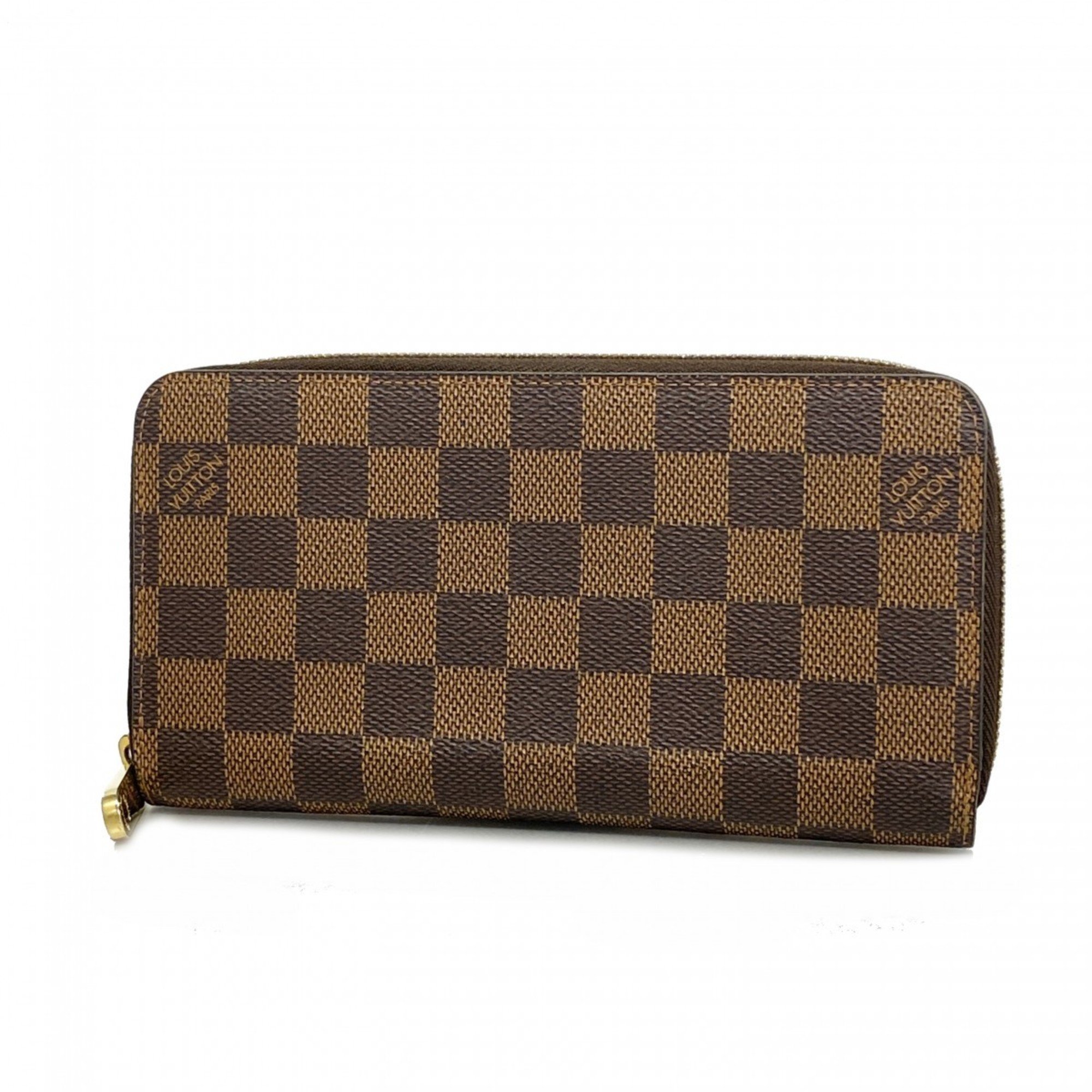 Louis Vuitton Long Wallet Damier Zippy N41661 Ebene Men's Women's