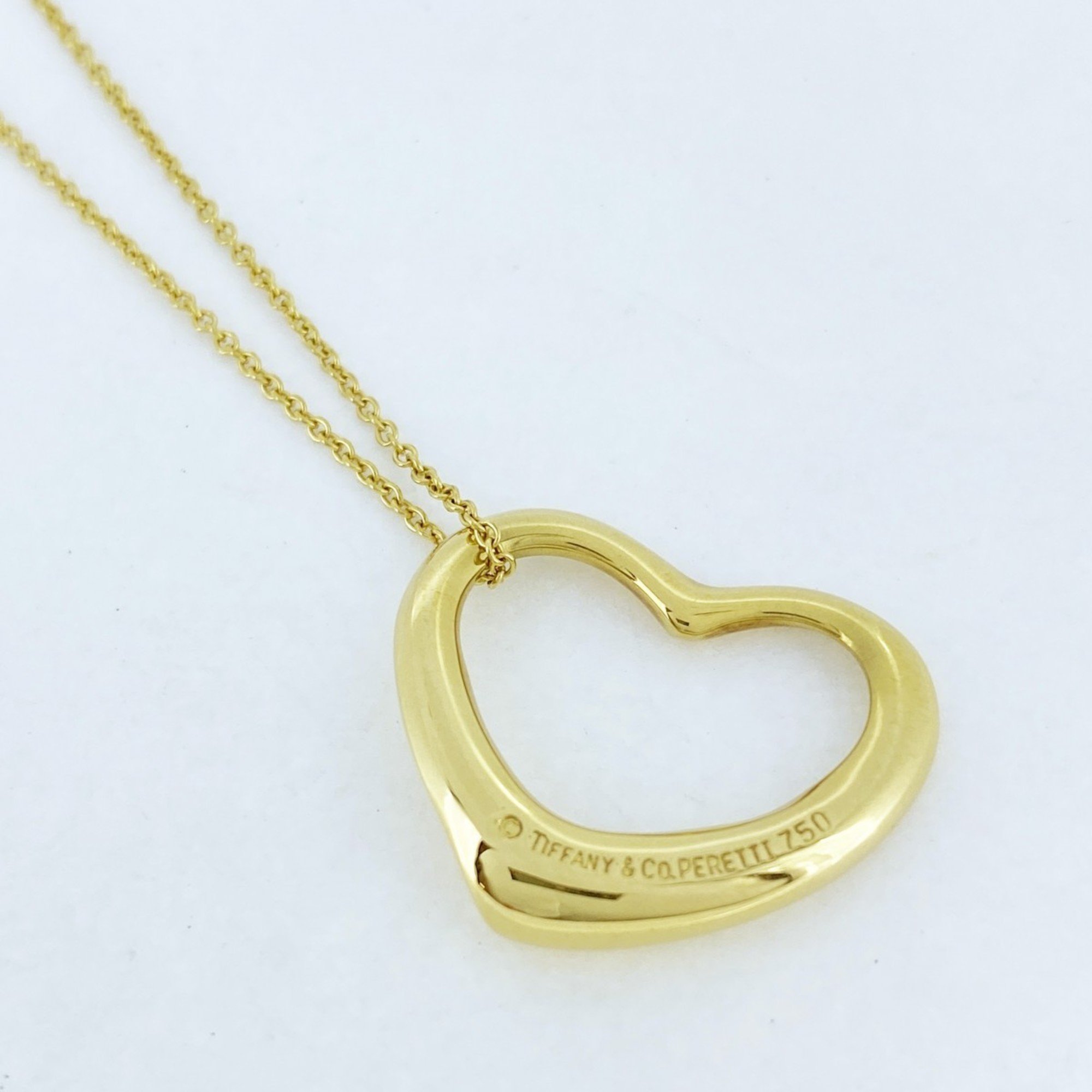 Tiffany Necklace Heart K18YG Yellow Gold Ladies