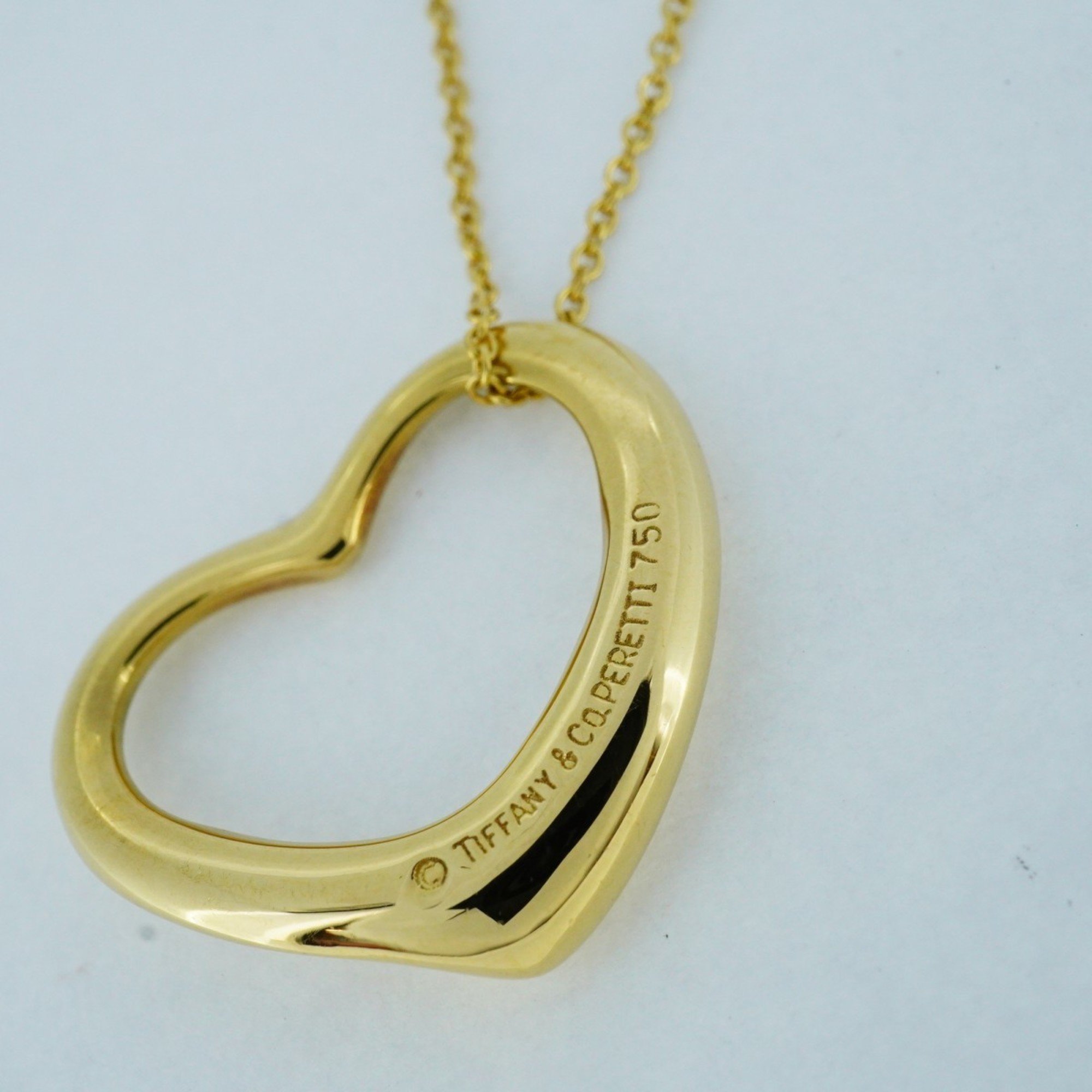 Tiffany Necklace Heart K18YG Yellow Gold Ladies