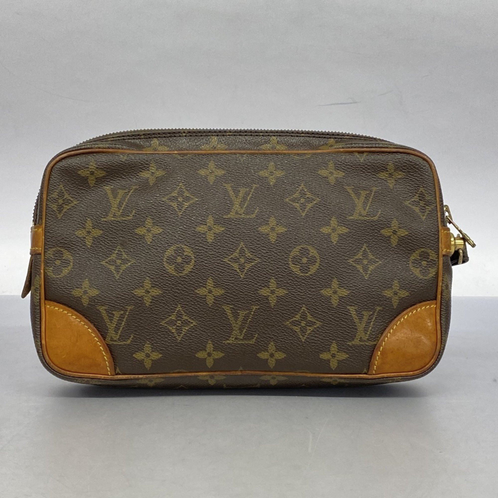 Louis Vuitton Clutch Bag Monogram Marly Dragonne GM M51825 Brown Men's