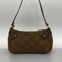 Salvatore Ferragamo Handbag Gancini Pile Brown Women's