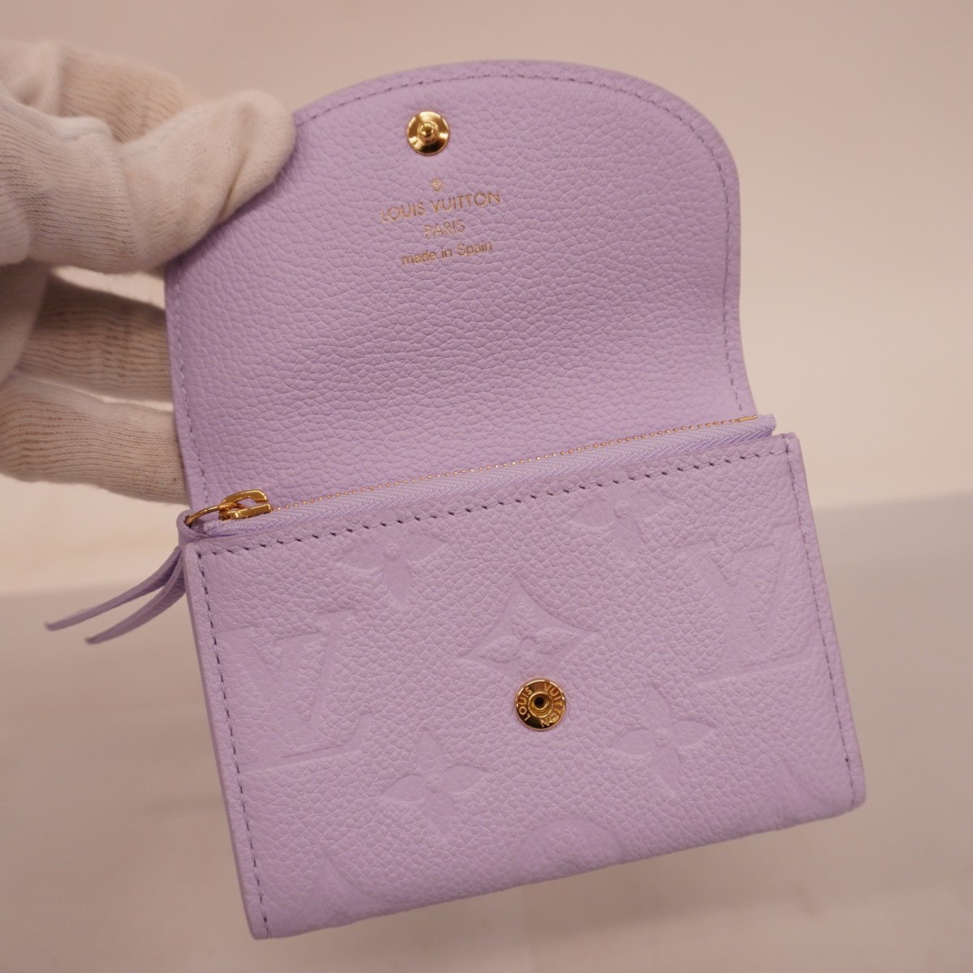 Louis Vuitton Wallet/Coin Case Monogram Empreinte Porte Monnaie Rosari M82927 Bubble Tea for Women