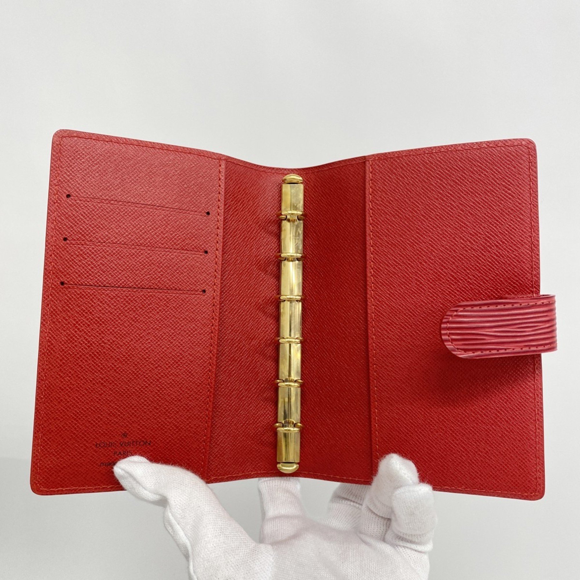 Louis Vuitton Notebook Cover Epi Agenda PM R20057 Castilian Red for Men and Women