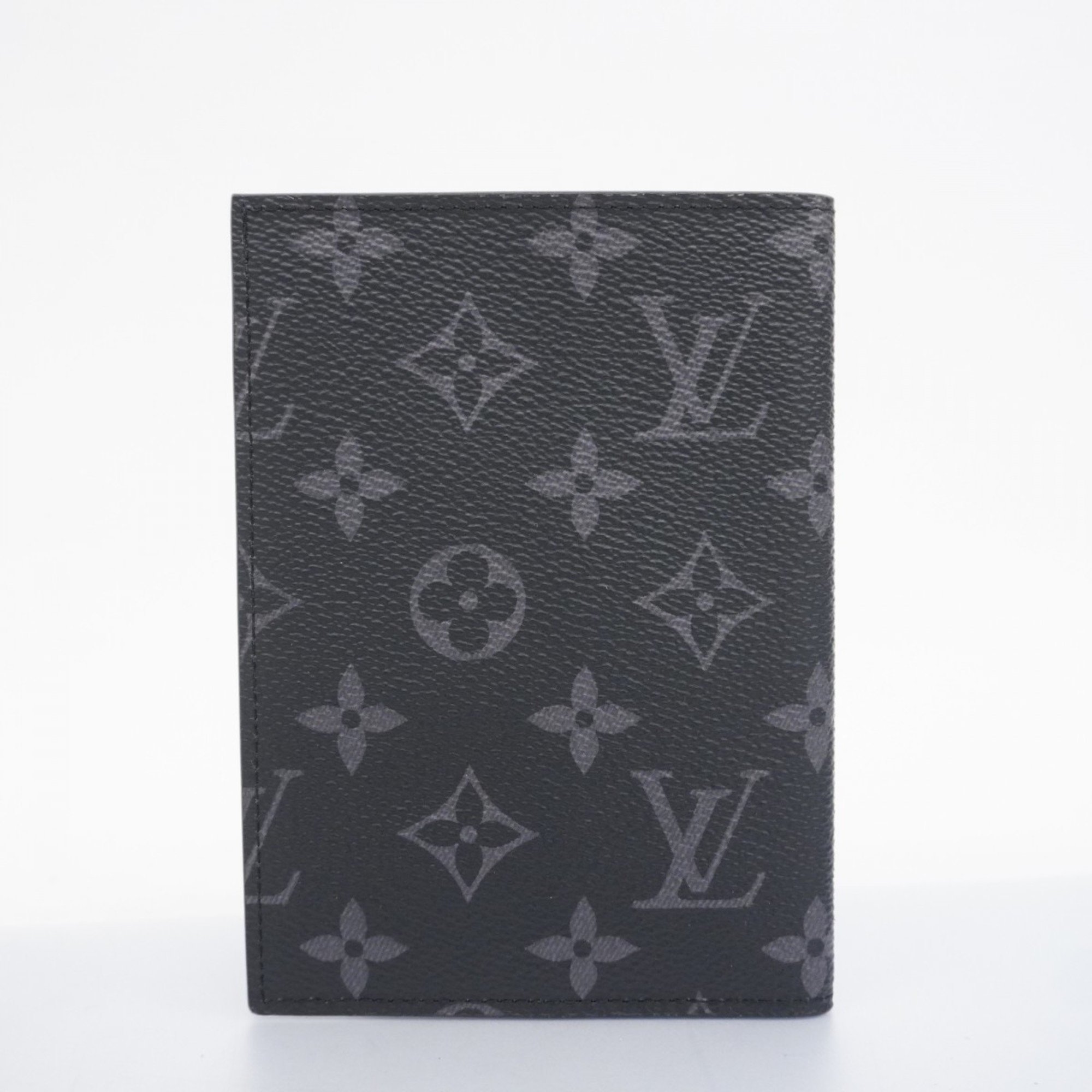 Louis Vuitton Passport Case Monogram Eclipse Couverture NM M64501 Black Grey Men's