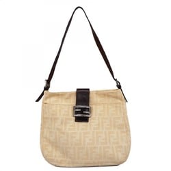 Fendi Shoulder Bag Zucca Canvas Beige Ivory Women's