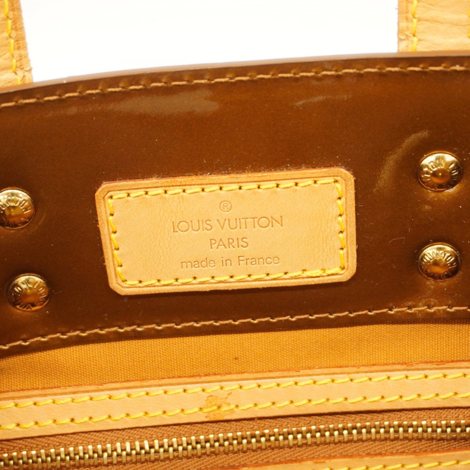 Louis Vuitton Handbag Vernis Reed PM M91146 Bronze Ladies