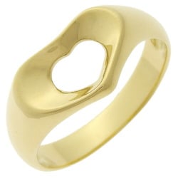 Tiffany & Co. Heart Ring Size 12 Elsa Peretti K18 Yellow Gold Approx. 3.5g Open Women's