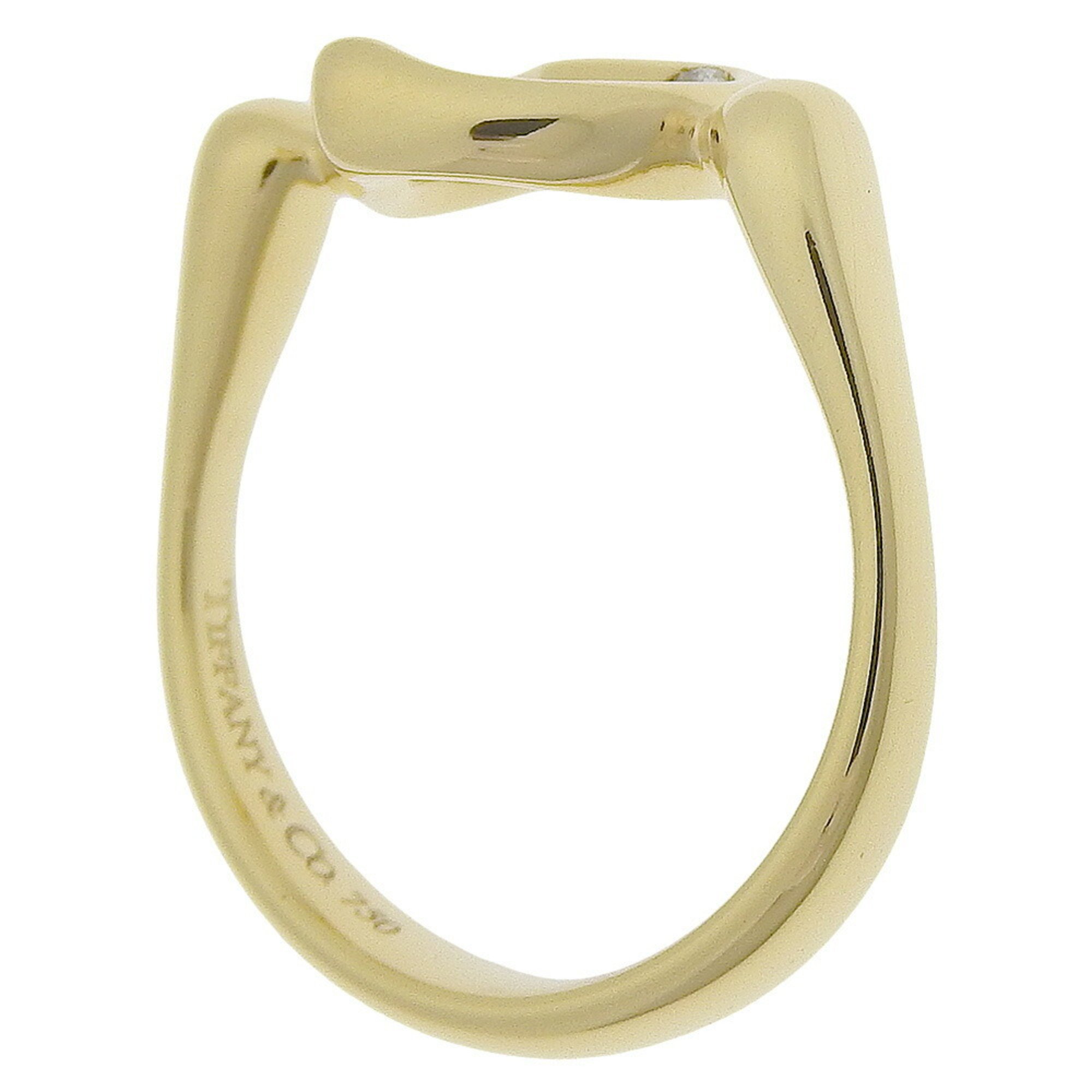 Tiffany & Co. Heart Ring Size 7 Elsa Peretti K18 Yellow Gold x Diamond Approx. 3.5g Open Women's