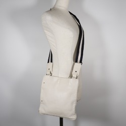 BALLY Shoulder Bag Leather White A5 Type Unisex